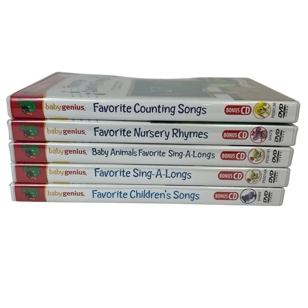 Baby Genius DVD Lot Favorite Nursery Rhymes Counting Sing Bundle‎ of 5 (4 New)